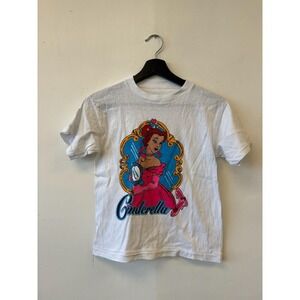 Vintage Cinderella Shirt Girls XL White Graphic Tee Disney Princess Cartoon